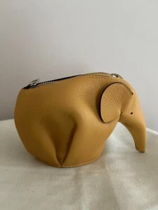 Loewe Animal Mini Elephant Pouch Clutch Bag Coin Purse Camel Brown Leather Japan - Bild 1 von 9