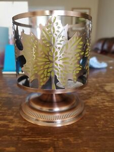 Bath and Body Works 3 Wick Candle Holder Autumn Leaves Pedestal 