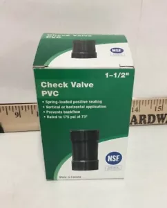 ProPlumber Pump 1-1/2” Water Back Flow PVC Spring Check Valve PPFCV150-PL NEW - Picture 1 of 6