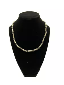 Collana vintage con perle e onice in argento nichelato 18” circa - Foto 1 di 3