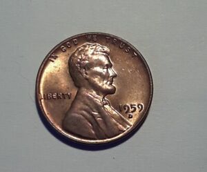 1959 D Lincoln Memorial Penny Cent "L" Close To Rim Error