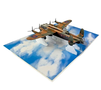 Handmade 3D Pop Up Card Lancaster Bomber Birthday Anniversary Valentine' Fathers