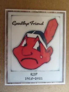 CLEVELAND INDIANS (Guardians)" CHIEF WAHOO "GOODBYE FRIEND" RIP 1915-2021 MAGNET - Picture 1 of 3