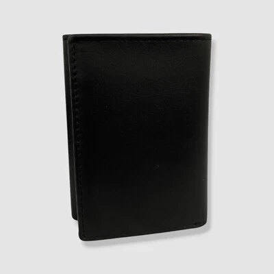 Cartera de cuero Royce New York negra triple pliegue para hombre Foto 1 de 4