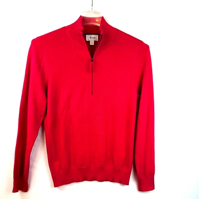 Foxcroft Pink Supima Cotton Half 1/4 Zip Pullover Sweater Large Nice! - Image 1 of 3