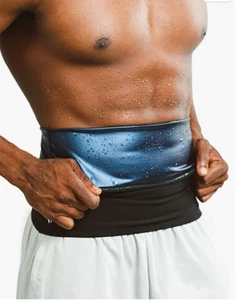 SWEAT SHAPER Men's Premium Waist Trimmer Sauna Belt Slimming Size 3XL - Black - Picture 1 of 6