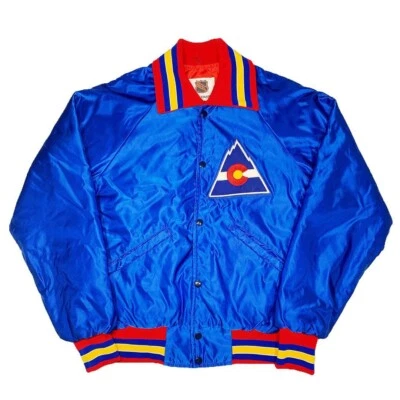 Vtg Rare NHL Colorado Rockies / Avalanche Satin Starter Jacket. Mens Large - Image 1 of 4