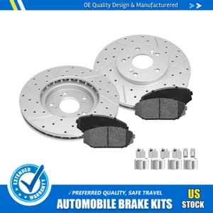 Front Drilled Disc Rotors & Ceramic Brake Pads for Honda Odyssey MDX 1999-2004 - Picture 1 of 7