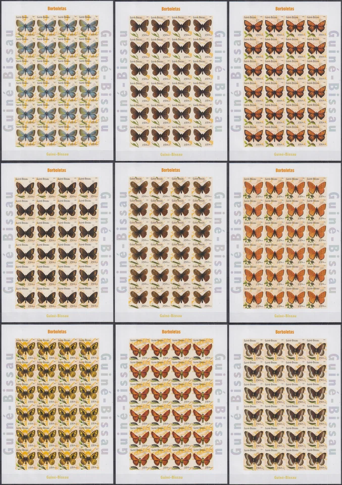 ST14I. Guinea-Bissau - MNH - Butterflies II - Sheets of 24v - 2001 - Imperf - Image 1 of 1