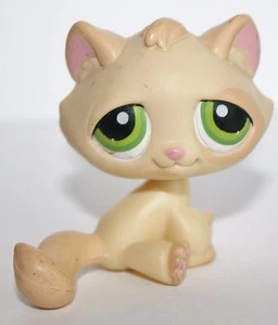 LITTLEST PET SHOP GATO GATITO CREMA ATIGRADO con OJOS VERDES ACOGEDORA FOGATA GATO #401 - Imagen 1 de 3