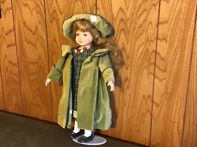 16" Ashley Bell Collectible Porcelain Doll: Cloth Body on Stand - Image 1 of 4