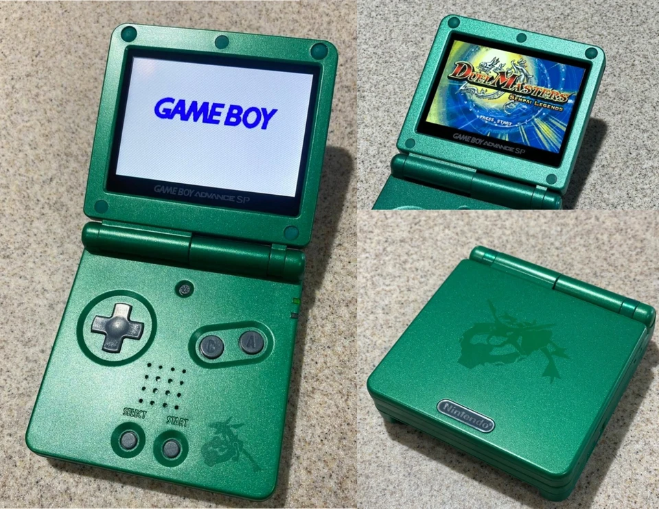 Nintendo Game Boy Advance GBA SP System IPS LCD Backlit Pokemon GREEN RAYQUAZA - Image 1 of 1