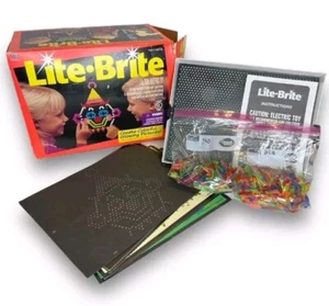 Lite Brite Milton Bradley Light Bright 1993 VTG Bag Of Pegs And Unused Patterns - Picture 1 of 4
