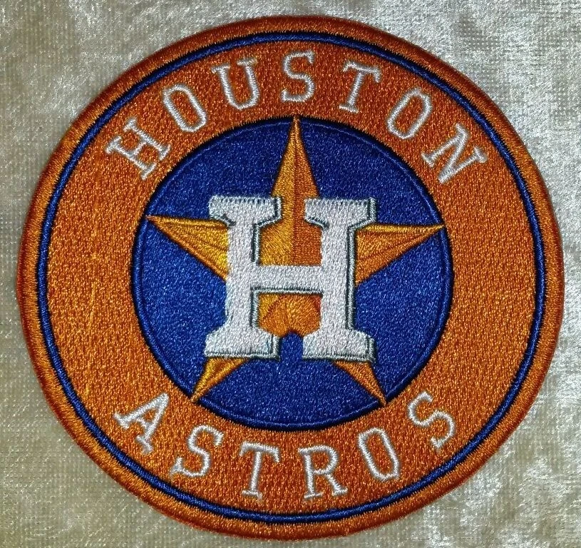 Patch bordado Houston Astros 3,5" laranja ferro ~ rastreamento gratuito! - Imagem 1 de 1