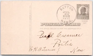 Vintage Postcard Postal Card c1911 Sutton Nebraska Cancel McKinley One Cent Post - Picture 1 of 2