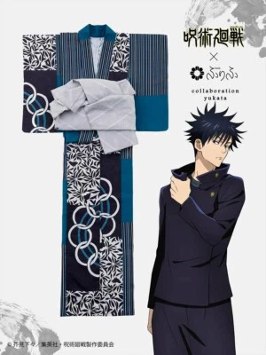 Jujutsu Kaisen Yukata Kimono Megumi Fushiguro Heko belt set Men's Japan New - Image 1 of 4