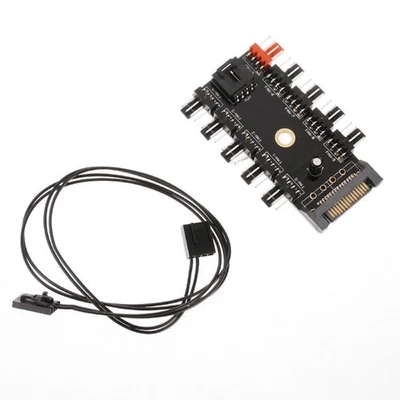 1 to 10 4PIN PWM Cooling Fans Speed Controller HUB SATA Power Socket Splitter g - Image 1 of 4