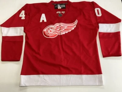 Vintage Detroit Red Wings Henrik Zetterberg Reebok CCM Jersey 52 Fight Strap NHL Foto 1 de 4