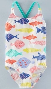 Nwot Girls Size 12/14 Fish Swimsuit Colorful - Picture 1 of 3