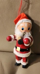 Vintage Kurt Adler Painted Christmas Ornament Santa Carrying Bag 4"  - Picture 1 of 7