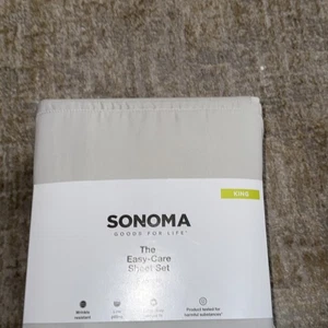 New Sonoma Goods For Life Ultrasoft Washed 4 Pcs 525 King Light Gray Sheets Set - Picture 1 of 3