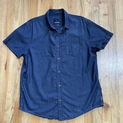 prAna Men's Blue Short Sleeve Shirt Medium Button Up - Image 1 of 4