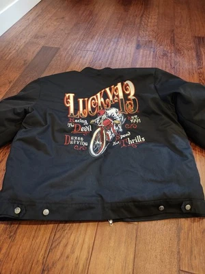 Lucky 13 90s Vintage Race The Devil Mechanics Jacket Size 3XL Biker Rockabilly - Image 1 of 4
