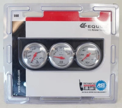 NUEVO - Juego de triple calibre Equus 5100 temperatura del agua, voltaje, presión de aceite de 2" Foto 1 de 3