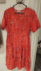 AS NEW Red Fitted Dres VALLEY GIRL Size M/L Stretch Cottom & Rayon - Picture 1 of 6