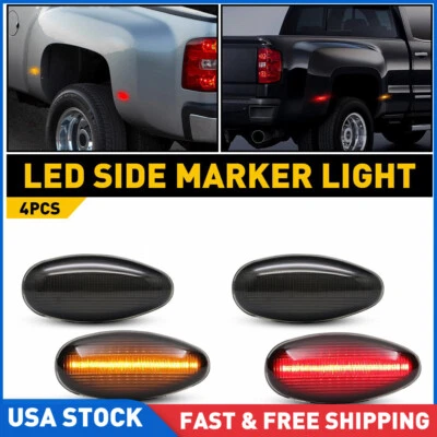 Luces marcadoras LED dobles para guardabarros de humo para GMC Sierra 2500HD 3500HD 1999-2014 Foto 1 de 4