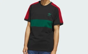 Adidas Originals 3 Stripes California Cotton Short Sleeve Panel T-shirt S-XL - Picture 1 of 7