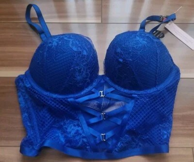 NWT Victorias Secret add 2 cups corset lingerie bustier blue oar 32B lingerie - Image 1 of 4