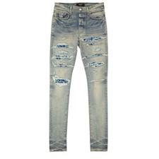 NWT AMIRI Clay Indigo Cotton Distressed PJ Thrasher Jeans Size 34/44 $1550