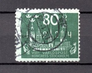 Sweden 1924 old 80 UPU Congress stamp (Michel 155) nice used - Picture 1 of 2