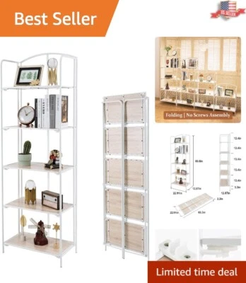 Sturdy Metal Book Shelf - Office Organization - 12.87 D x 22.91 W x 68.1 H - Image 1 of 4
