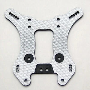 TORRE AMMORTIZZATORE POSTERIORE TRUGGY XTREME RACING TEAM ASSOCIATE RC8-T ARGENTO FIBRA DI CARBONIO - Foto 1 di 1