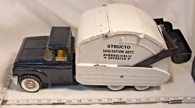 STRUCTO SANITATION DEPT. GARBAGE TRUCK PRESSED STEEL TOY - Image 1 of 4