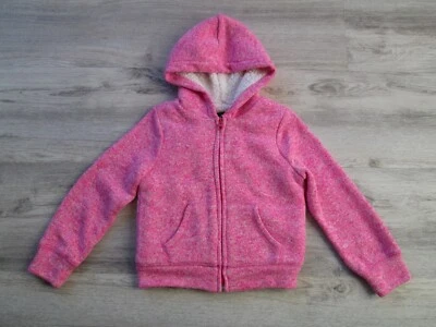 ❤ LUGAR jaqueta feminina rosa forrada sherpa XS 4 suéter com capuz mangas compridas - Imagem 1 de 4