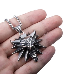 Juego de Collares Colgantes de Acero Inoxidable Cabeza de Lobo - Imagen 1 de 8
