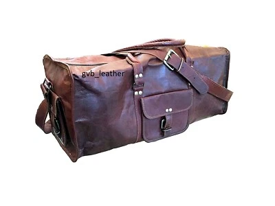 Bolso Cuero Lona Avión Genuino Gimnasio Equipaje Noche De Colección Para Hombre Fin de Semana Foto 1 de 4