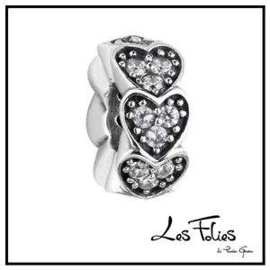 Distanziale Cuori strass in argento 925 - Les Folies (Modello Pandora) - Foto 1 di 10