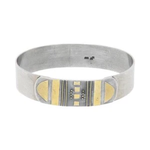 Silber Armreif mit Goldeinlagen Handarbeit 25324073 Second Hand, getragen - Bild 1 von 3