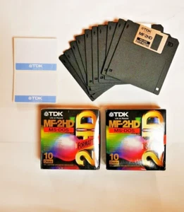 5x TDK Disketten 1,44MB MF2HD neu, Label MS-DOS formatiert aus eingeschweißtem P - Afbeelding 1 van 4