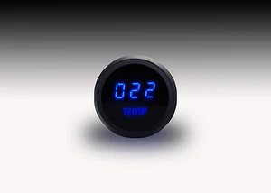 LED Digital WATER TEMPERATURE GAUGE W/ Sender BLUE LEDs BLACK Bezel - Picture 1 of 6