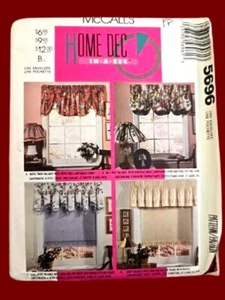 McCall's-5696 - Home Dec In-A-Sec - Cortinas-Swag-Patrón de balanceo - De colección 1991 - Imagen 1 de 2