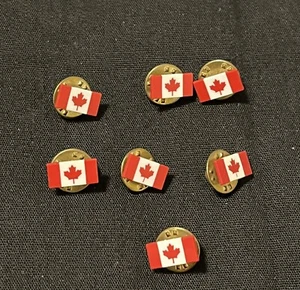 Lot of 7 Small Canada Canadian Flag Hat Backpack Tie Lapel Pin - Picture 1 of 5