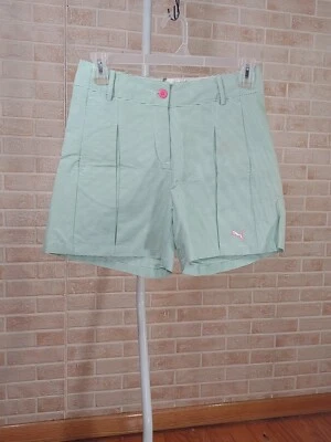 NWT Puma Women's Green Striped Shorts Size 8 - Image 1 of 4