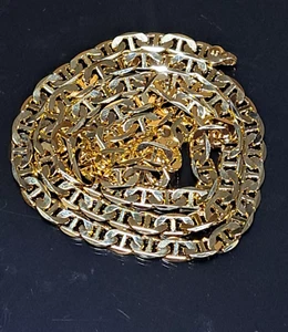 **14K Gold Plated 30" MARINER CHAIN **MADE IN ITALY HIGHEST QUALITY** 7mm! M4 - Picture 1 of 7