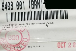 Belden 8408 16/2C High Conductivity Shielded CSPE Microphone Cable Brown /5ft - Picture 1 of 11