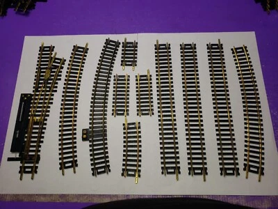 LOT OF 11 ASSORTED SECTIONS ATLAS HO SCALE BRASS BLACK USED TRAIN LOCOMOTIVE LOT - Image 1 of 4
